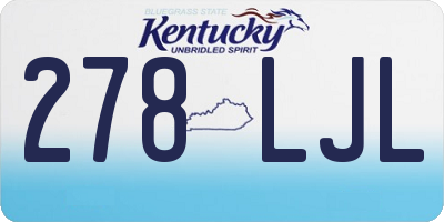 KY license plate 278LJL