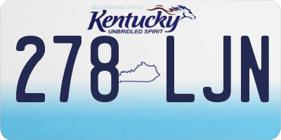 KY license plate 278LJN