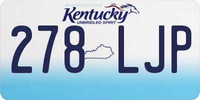 KY license plate 278LJP