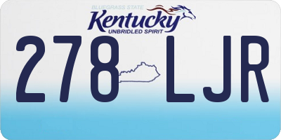 KY license plate 278LJR