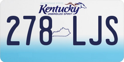 KY license plate 278LJS