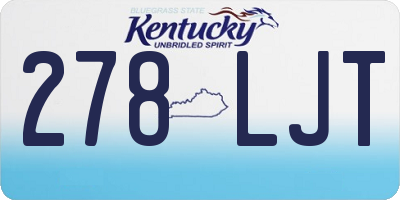 KY license plate 278LJT