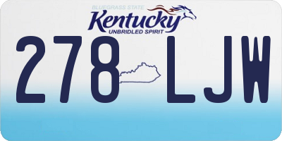 KY license plate 278LJW