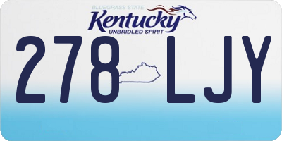 KY license plate 278LJY