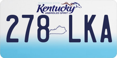 KY license plate 278LKA