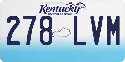 KY license plate 278LVM