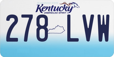 KY license plate 278LVW