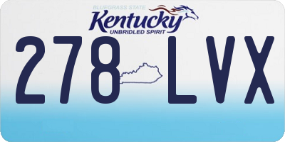 KY license plate 278LVX