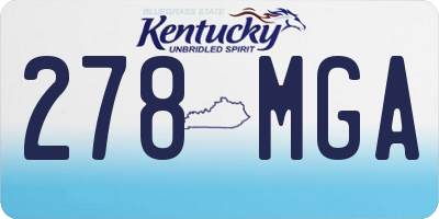 KY license plate 278MGA