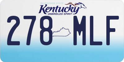 KY license plate 278MLF