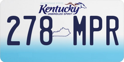 KY license plate 278MPR