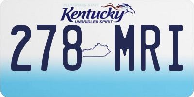 KY license plate 278MRI