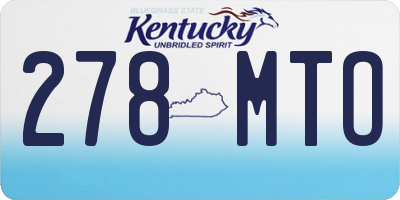 KY license plate 278MTO
