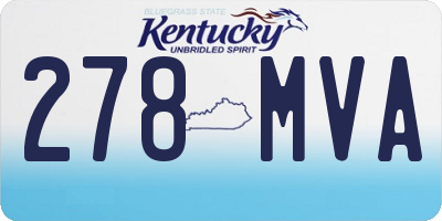 KY license plate 278MVA