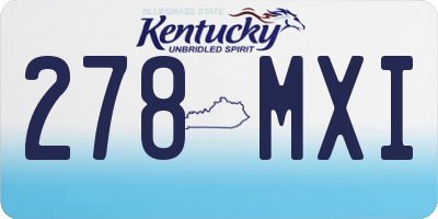 KY license plate 278MXI