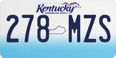 KY license plate 278MZS