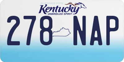 KY license plate 278NAP