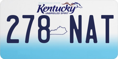 KY license plate 278NAT