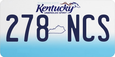 KY license plate 278NCS