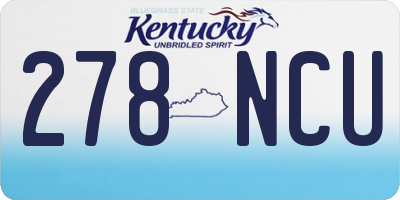KY license plate 278NCU