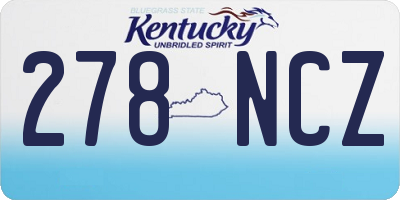 KY license plate 278NCZ