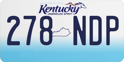 KY license plate 278NDP