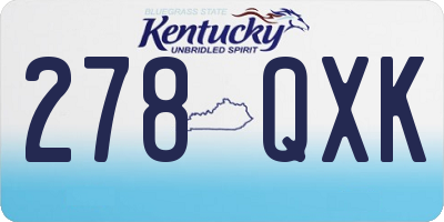 KY license plate 278QXK
