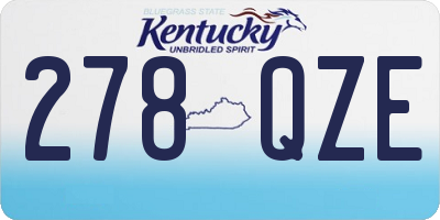 KY license plate 278QZE