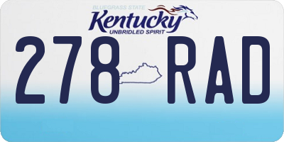 KY license plate 278RAD