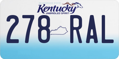 KY license plate 278RAL