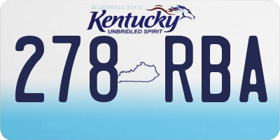 KY license plate 278RBA