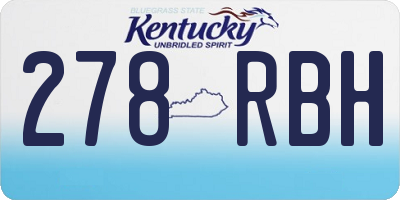 KY license plate 278RBH