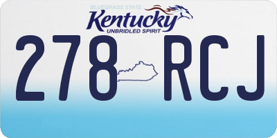 KY license plate 278RCJ