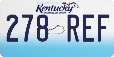 KY license plate 278REF