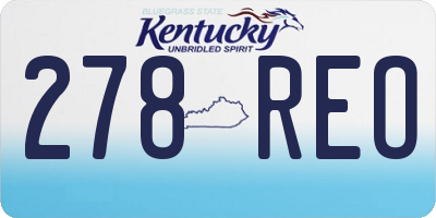 KY license plate 278REO