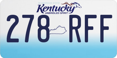 KY license plate 278RFF
