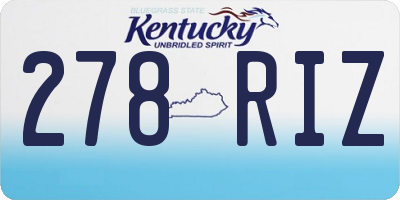 KY license plate 278RIZ