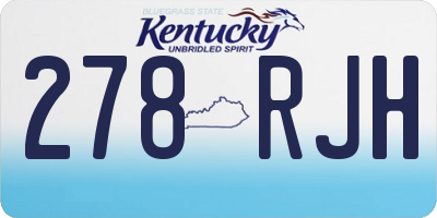 KY license plate 278RJH