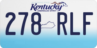KY license plate 278RLF