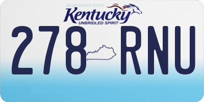 KY license plate 278RNU
