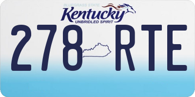 KY license plate 278RTE