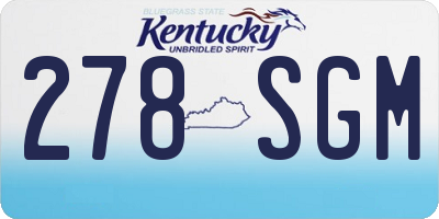 KY license plate 278SGM
