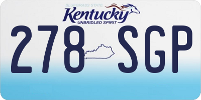 KY license plate 278SGP
