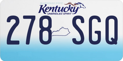KY license plate 278SGQ