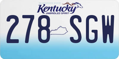 KY license plate 278SGW