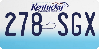 KY license plate 278SGX