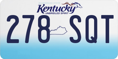 KY license plate 278SQT