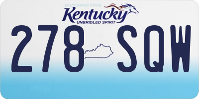 KY license plate 278SQW