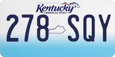 KY license plate 278SQY
