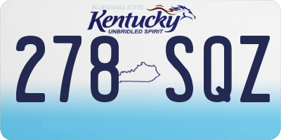 KY license plate 278SQZ